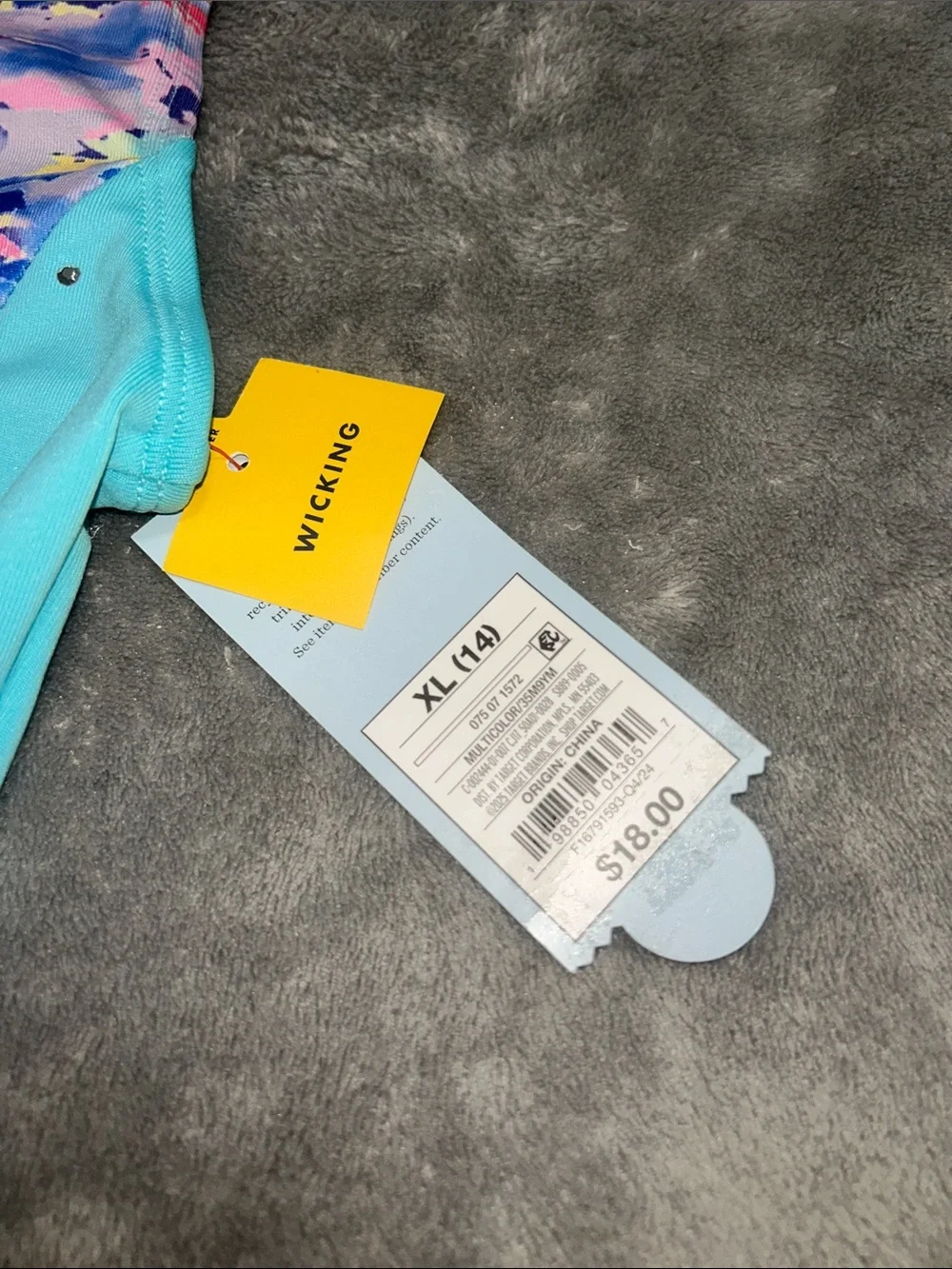 Cat & Jack Aqua Multi-Color Dance Leotard with Pastel Print